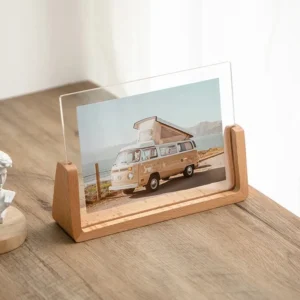 Nordic Acrylic Picture Frame Wooden Kpop Idol Photo Display Wedding Party Picture Holder Desktop Office Photo Decor - Image 6
