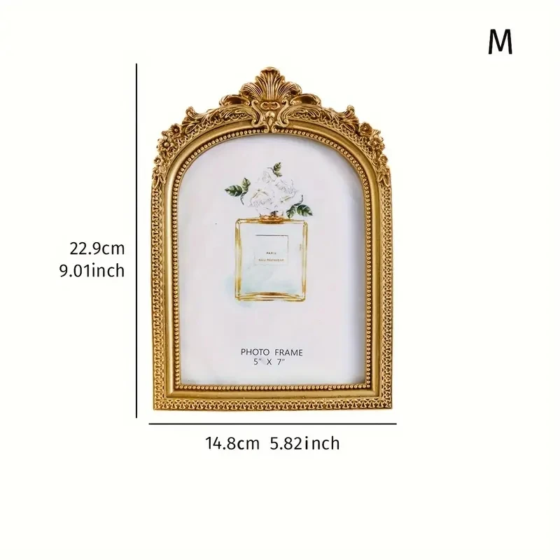 Golden Cadre Vintage Frame Retro Golden Decor Photo Frame For Photo Display, Wedding Anniversary Party Christmas Valentine Gift - Image 6
