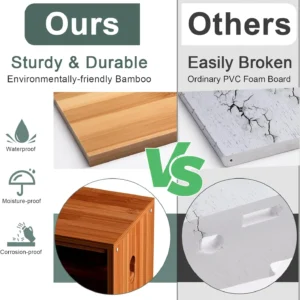 Bamboo Toilet Paper Holder with Storage, Bathroom Toilet Paper Storage Cabinet, Small Bathroom Storage Cabinet for Sm - Image 5