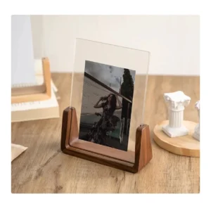 Nordic Acrylic Picture Frame Wooden Kpop Idol Photo Display Wedding Party Picture Holder Desktop Office Photo Decor - Image 3
