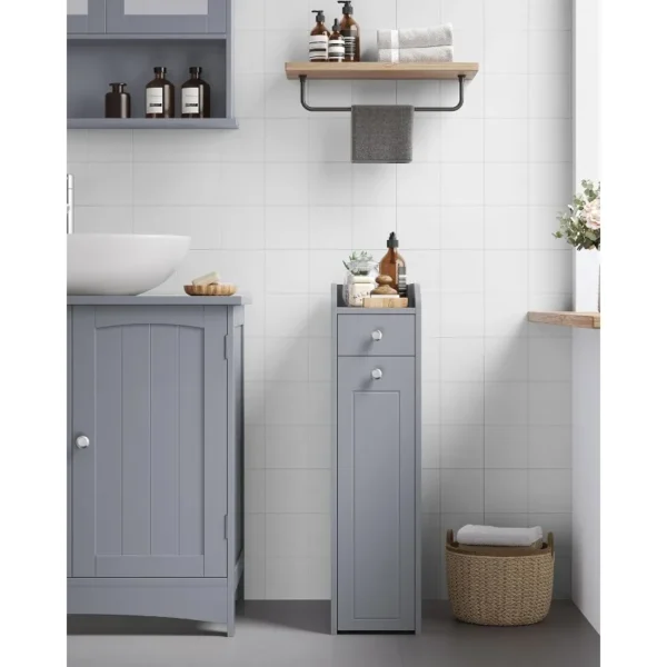 Small Bathroom Storage Cabinet, Slim Bathroom Storage Organizer, Toilet Paper Holder with Storage, Toilet Paper Storage Cabinet - Image 6