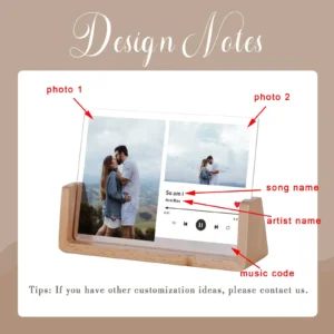 Custom Song Acrylic Photo Frame Wedding Anniversary Gift for Couple Him Her Personalized Music Code Picture Frame Home Decor - Image 2