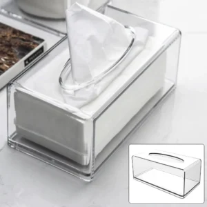 Acrylic Clear Tissue Box Cover Rectangular Napkin Dispenser Office Paper Holder