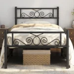 Twin Bed Frames Metal Platform Bed with Headboard and Footboard No Box Spring Needed Easy Assembly