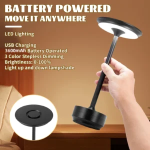 Simple charging LED Desk Lamp restaurant bar desk lamp dimming atmosphere retro portable charging touch USB desk lamp - Image 4