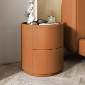 Bedroom Cabinets Nightstand Small Circular Wooden Bedside Table Low Nightstand Modern Nordic Mesitas De Noche Bedroom Furniture - Image 3