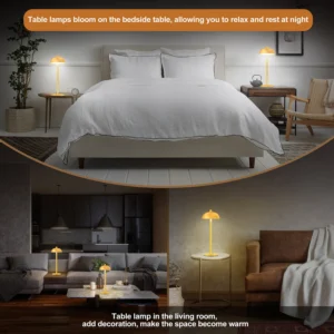 SUBORT Table Lamp for Bedroom Rechargeable Wireless Touch Lamp Camping Mushroom Creative Lamp Mood Light USB-C Desk Lamp - Image 4