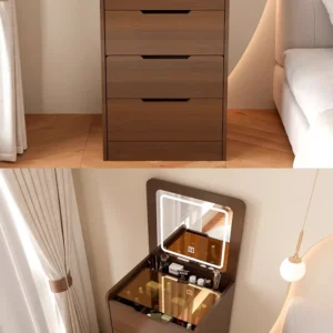 Modern and Simple Small Dressing Table Girly Style Integrated Multi-functional Dresser + Cabinet + Stool for Bedroom - Image 5