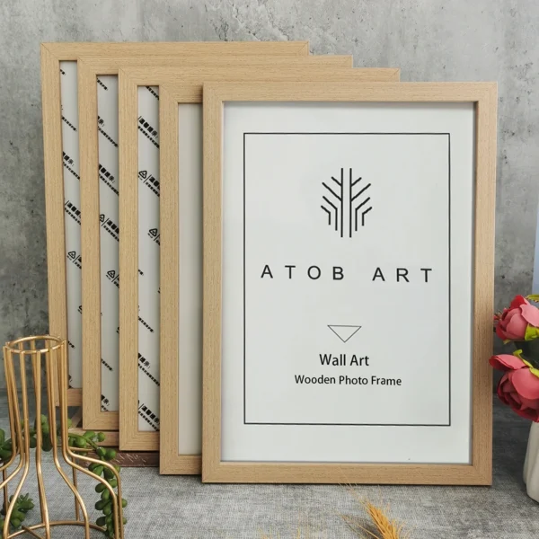 5Pcs Wooden Photo Frames For Picture Wall 10X15 15X20 20X25 A4 Pictures Frame Stand For Pictures Certificate Commemorative Gift - Image 2