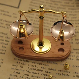 Vintage Mini Balance Scales Ornament Handmade Weight Dollhouse Exquisite Metal Antique Justice Scale Model Miniature Home Decor - Image 5