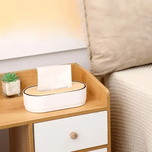Tissue Box Holder Bamboo Cover Toilet Paper Box Napkin Holder Case Tissue Paper Dispenser Paper Towel Storage Box Tissue Boxes - Image 4