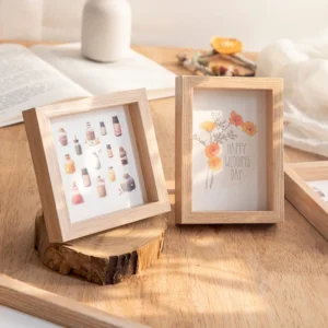 Wooden Photo Frame Picture Frames Shadow Box Frame Wall Photo Card Holder Certificate Specimen Dry Flower Holder Desktop Decor - Image 2
