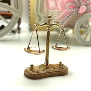 Vintage Mini Balance Scales Ornament Handmade Weight Dollhouse Exquisite Metal Antique Justice Scale Model Miniature Home Decor - Image 2
