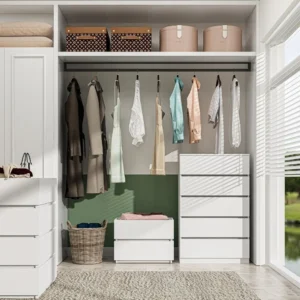5 Drawer Dresser for Bedroom Vanity Desk White Living Room Make Up Table Hallway Toilet Furniture Makeup 27.6 in Furnitures Home - Image 5