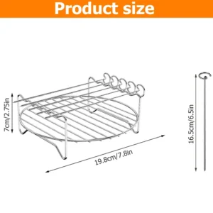 Air Fryer Stainless Steel Rack Tray&Steaming Racks Air Fryer Tools Baking Pan BBQ Gril Baking Cooker Accessories Cooking Tools - Image 6