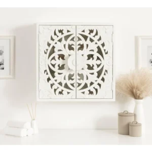 Transition Carved Wooden Wall Used as Bathroom Toilet Storage Cabinet 20x20 White Home Furniture Cabinets Vanity Shelf Closet - Image 2