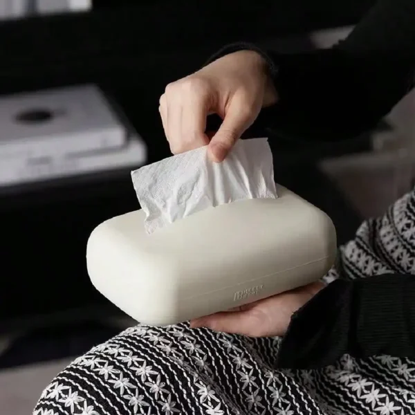Light Luxury Tissue Box Soft Waterproof Tissue Box Cover Silicone Reusable Wet Wipe Box Holder Bathroom Kitchen Paper Holder - Image 2
