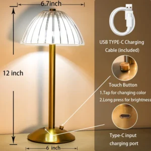 Crystal Table Lamp Touch Sensor Diamond LED Desktop Night Light Nordic Decoration Desk Lamps Bar Hotel Bedroom Bedside Lighting - Image 6
