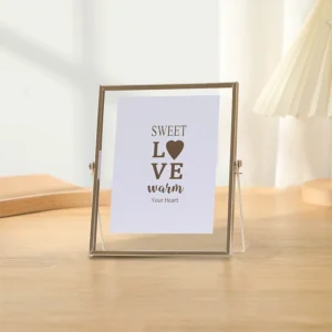 1pc Golden Metal Photo Frame, Acrylic Transparent Stand Photo Frame, Black Photo Desktop Pendulum Decorative Frame - Image 5