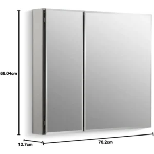 30 X 26 Double Door Beveled Bathroom Storage Cabinet Home Furniture Cabinets Vanity Shelf Closet Mirror Modern Cupboard Niche - Image 3