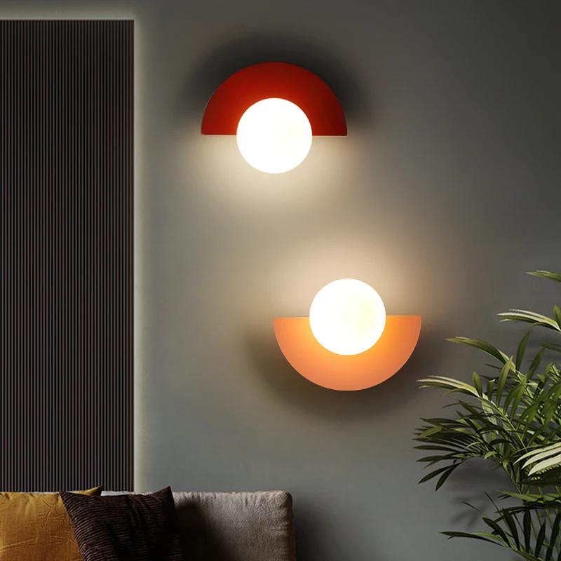 Wall Lamp Nordic LED Bedroom Bedside Simple Colored Designer Creative Living Room Aisle Corridor Study Indoor Lighting - Image 4
