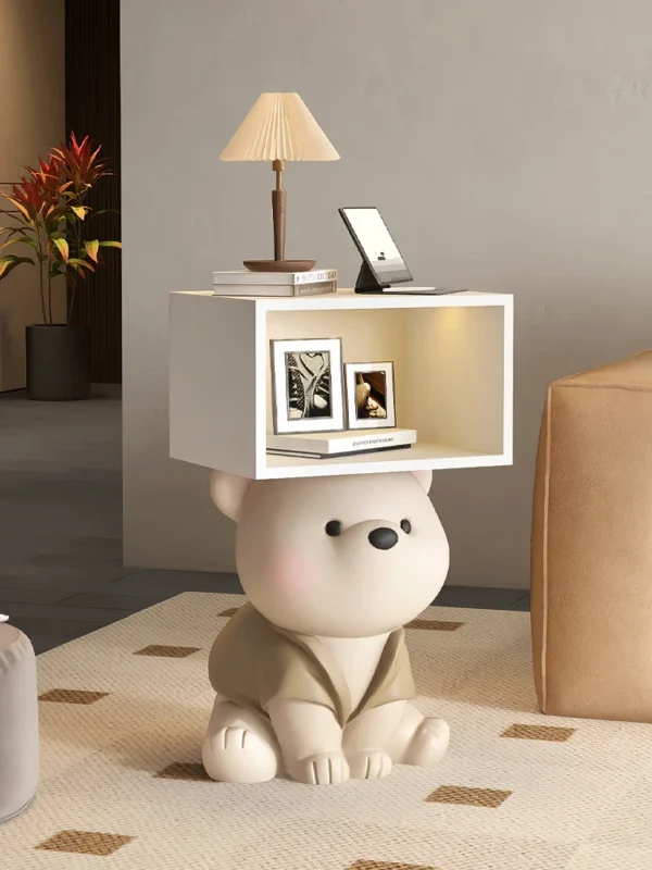 Cartoon Bear Statue Nightstand Children's Room Bedside Storage Cabinet Creative Bedroom Furniture Bedside Table Home Accessories - Image 5