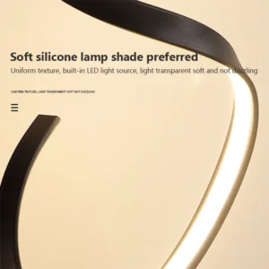 Minimalist LED Floor Lamp Home Decor Fixtures Aluminium Floor Light With LED For Living Room Bedroom Spiral Black - Image 5