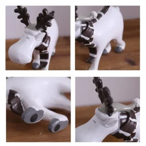 Creative Home Deer Decorations Creative White Deer Figurines Christmas Office Living Room Decorations Easter Room Desk Ornament - Image 6