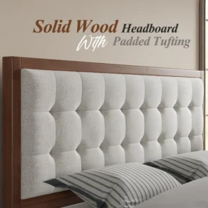 Bed Frame, Upholstered Tufted Headboard, Bed Frame - Image 4