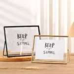 1pc transverse Photo Frame,Gold,black Metal Photo Frame，PS Transparent Surface,Modern Minimalist Style DecorativeFrame, For Home