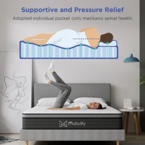 10 Inch Queen Mattress Box Gel Memory Foam Mattress, Individually Wrapped Bagged Coil Innerspring Mattress - Image 4