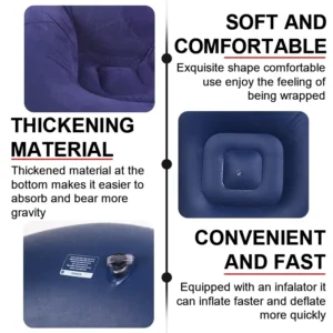 Large Lazy Inflatable Sofa Chairs PVC Lounger Seat Bean Bag Sofas Pouf Puff Couch Tatami Living Room Supply - Image 5