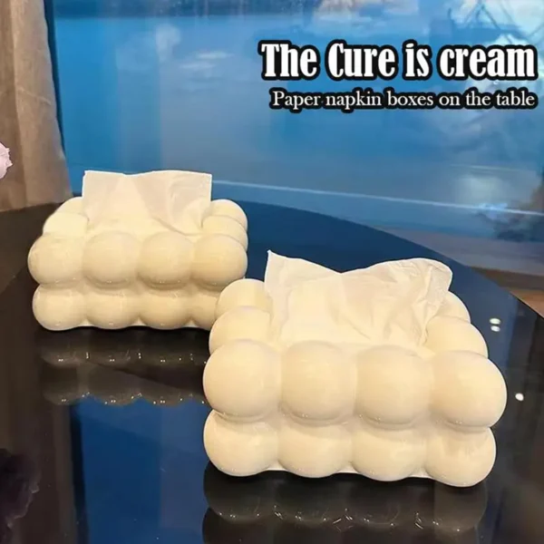 Cotton Candy Drawer Light Luxury Home Living Room Creative 2024 New High-end Dining Table Tissue Box Plastic - Image 3