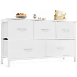 Dresser Storage with 5 Organizer Closet Chest Small Clothes Fabric Cabinet, Kids Furniture Drawer Binis, Nightstand for Bedroom - Image 5