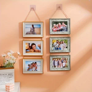 1pc 3-in-1 Combination Wall-mounted Photo Frame-Hanging Photo Frame Wall Photo Frame, Folding Photo Frame Can Display 3 Photos - Image 5