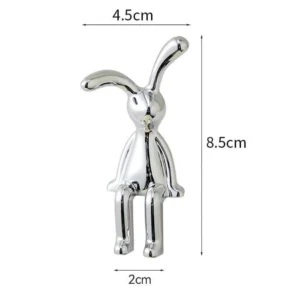 Hot Sale 3D Rabbit Ornaments Long Eared Electroplating Interior Home Furnishings Dining Table Car Center Console Decoration - Image 5
