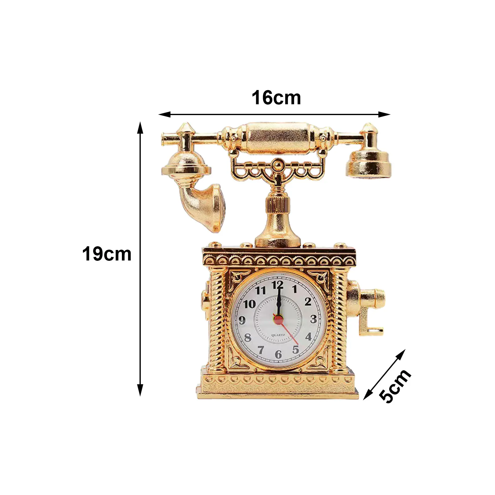 Vintage Telephone Table Clock Statue Old Fashion Clock Desktop Decorative Collectible Home Decoration Housewarming Gift - Image 5