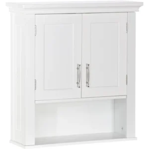 RiverRidge Somerset Two-Door Bathroom Storage, Gray Wall Cabinet, Grey, Set 1 - Image 6