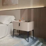 Modern Slate Nightstands Nordic Bedroom Bedside Table with drawer Wood Leather Storage Side Cabinet Light Luxury Home Furniture