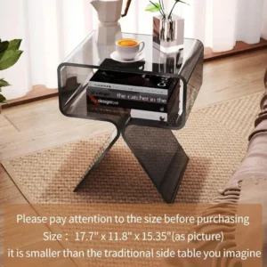 Acrylic Nightstand Side Table Modern Design Clear Home Decor Display End Table for Living Room - Image 5