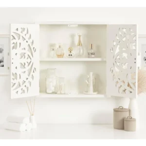 Transition Carved Wooden Wall Used as Bathroom Toilet Storage Cabinet 20x20 White Home Furniture Cabinets Vanity Shelf Closet - Image 4