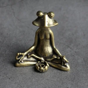 Vintage Brass Meditation Zen Buddhist Frog Statue Trinket Copper Animal Sculpture Incense Burner Home Desk Decoration Tea Pet - Image 2