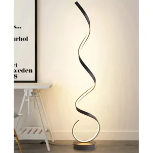 Minimalist LED Floor Lamp Home Decor Fixtures Aluminium Floor Light With LED For Living Room Bedroom Spiral Black - Image 4