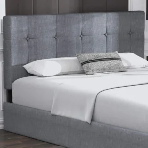 Allewie Upholstered Queen Size Platform Bed Frame with 4 Storage Drawers and Headboard, Square Stitched Button - Image 5