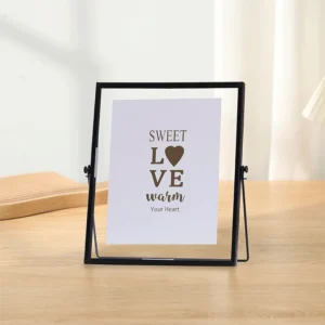 1pc Golden Metal Photo Frame, Acrylic Transparent Stand Photo Frame, Black Photo Desktop Pendulum Decorative Frame - Image 4