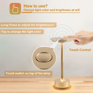 Simple charging LED Desk Lamp restaurant bar desk lamp dimming atmosphere retro portable charging touch USB desk lamp - Image 3