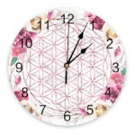 Mandala Rose Pink PVC Wall Clock Living Room Decoration Wall Clock Modern Design Home Decore Wall Digital Clock