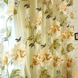 Upscale Elegant Romantic Flower Embroidered Chinese Fabric Tulle Sheer 3D Window Curtain Home Bedroom Livingroom Hotel Supplies - Image 5