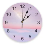 Desert Pink Starry Sky Milky Way Wall Clock Living Room Bedroom Wall Watch Mute Cartoon Wall Clock Home Decoration
