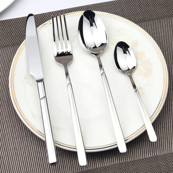 Cozy Zone Dinnerware Set Luxury Cutlery Steel Set Quality 24Pcs Tableware Knives Forks Dining Dinner Set Western Food Restaurant - Image 6
